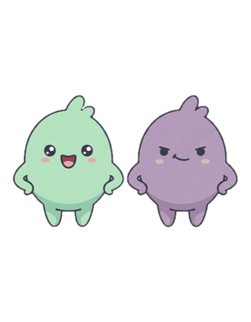 Dot and Max standing confident